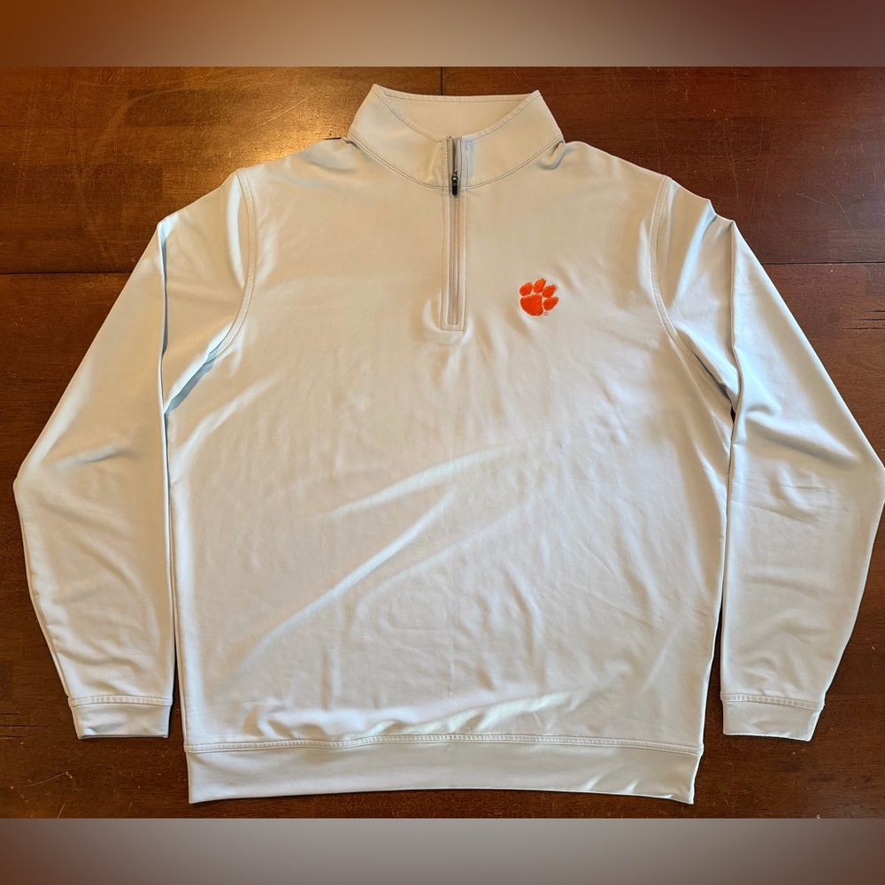 Peter Millar Perth Quarter-Zip Pullover Clemson Tigers Men’s Large Gray